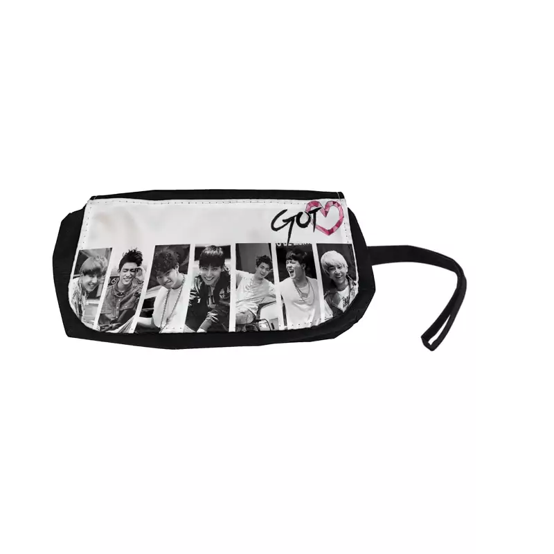 جامدادی برنزنتی 2 زیپ طرح گروه موسیقی گات سون کد Got7 8