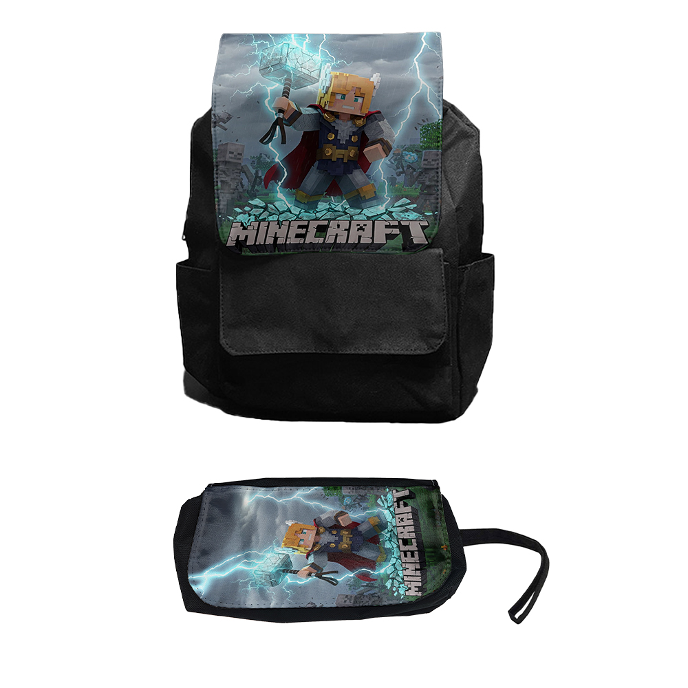 کوله پشتی مدل ماینکرافت کد Minecraft 4 به همراه جامدادی مجموعه 2 عددی