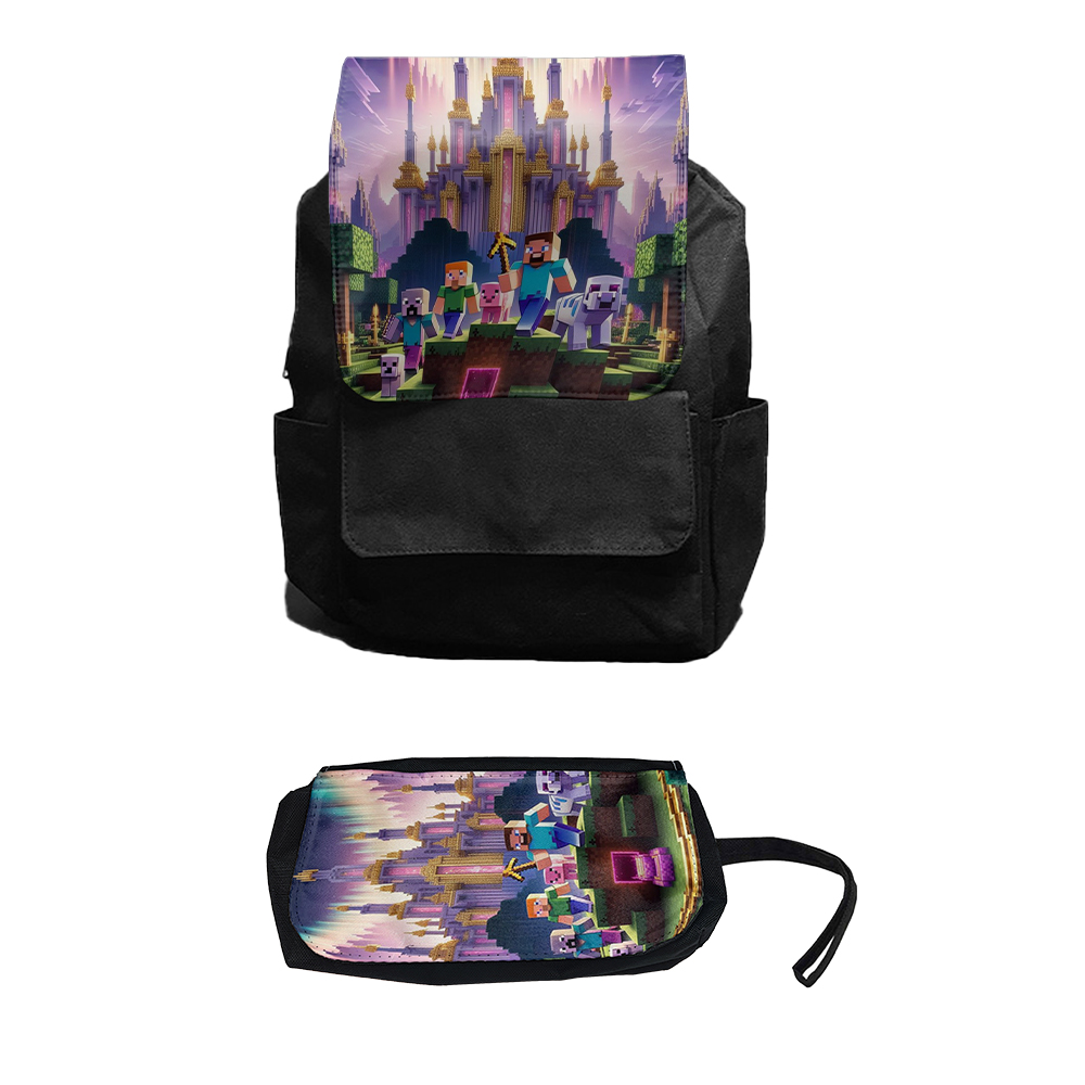 کوله پشتی مدل ماینکرافت کد Minecraft 7 به همراه جامدادی مجموعه 2 عددی