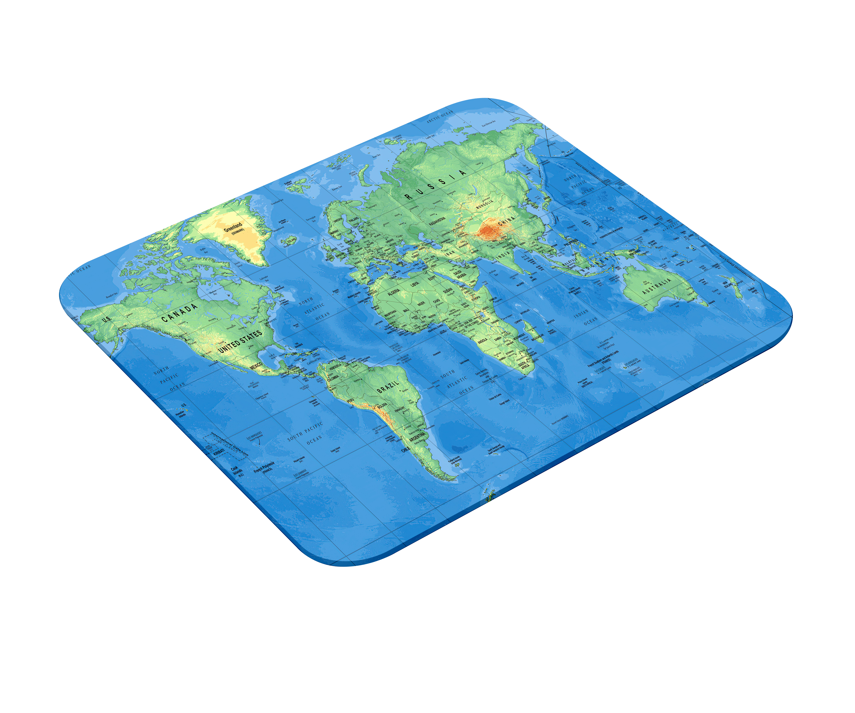 ماوس پد طرح نقشه جهان مدل world map کد A1