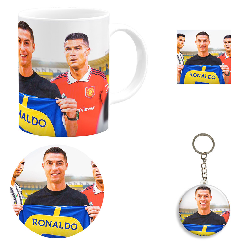ست هدیه ماگ مدل رونالدو طرح Cristiano Ronaldo کد B3