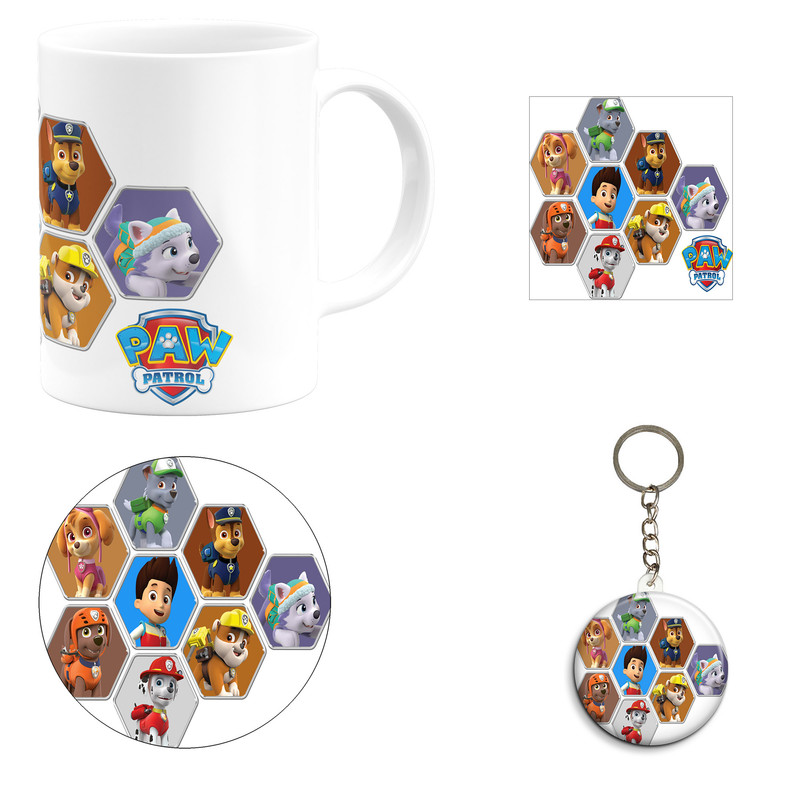 ست هدیه ماگ مدل انیمیشن سگ های نگهبان طرح Paw patrol کد A3 مجموعه 4 عددی