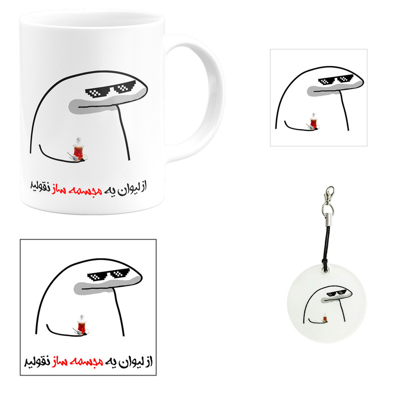 ست هدیه ماگ مدل لیوان شخصی مجسمه ساز کد A1 مجموعه 4 عددی