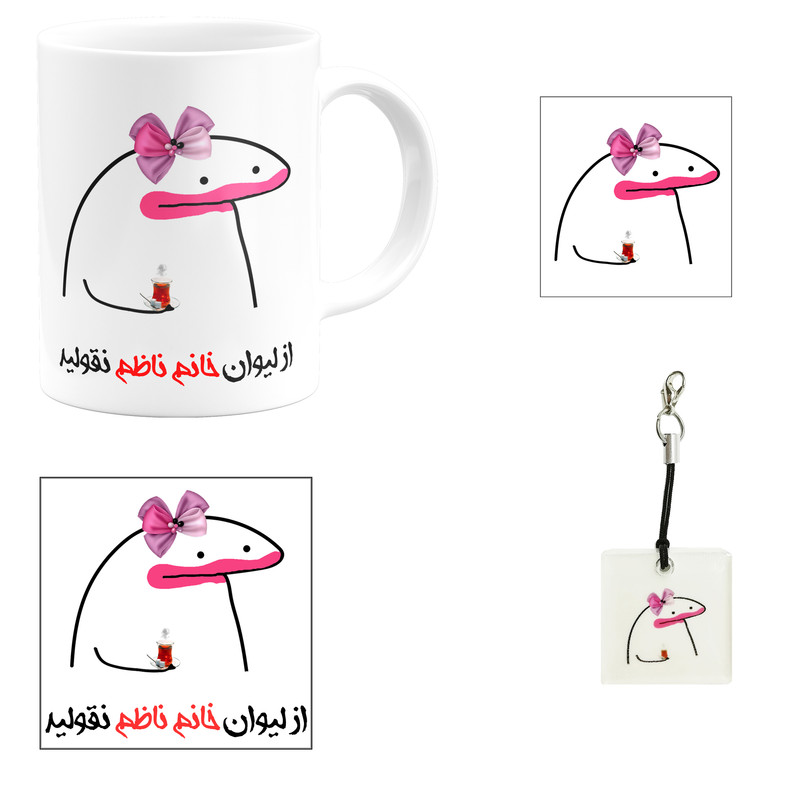 ست هدیه ماگ مدل لیوان شخصی خانم ناظم کد B1 مجموعه 4 عددی