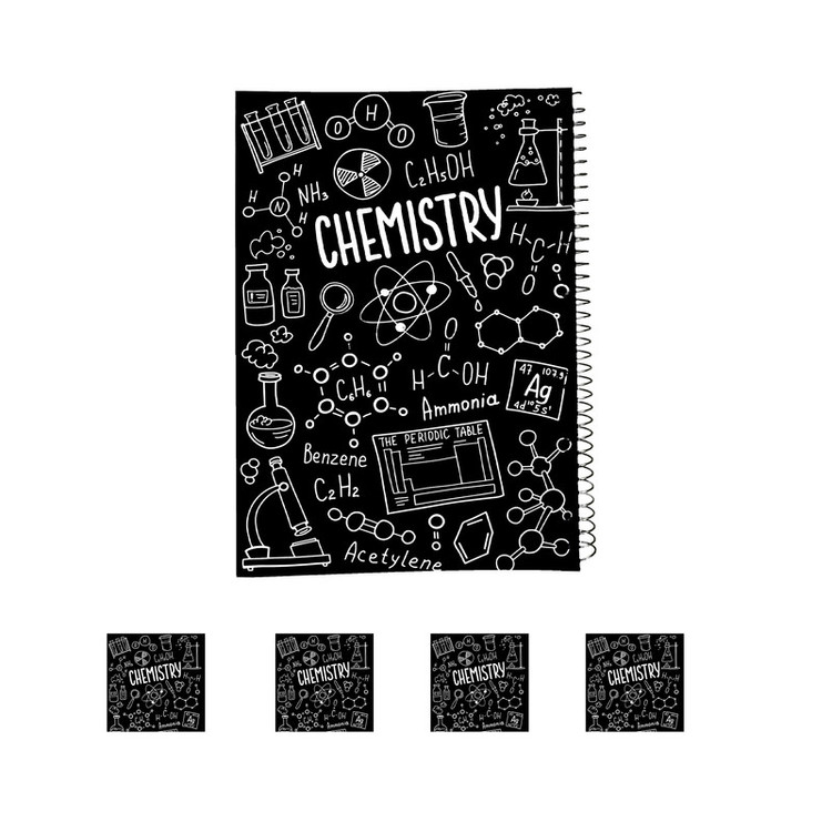 دفتر مشق سیمی مدل شیمی کد Chemistry به همراه برچسب - مجموعه 5 عددی