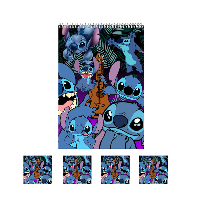 دفتر نقاشی 50 برگ مدل لیلو و استیچ طرح Stitch کد 1 به همراه برچسب مجموعه 5 عددی