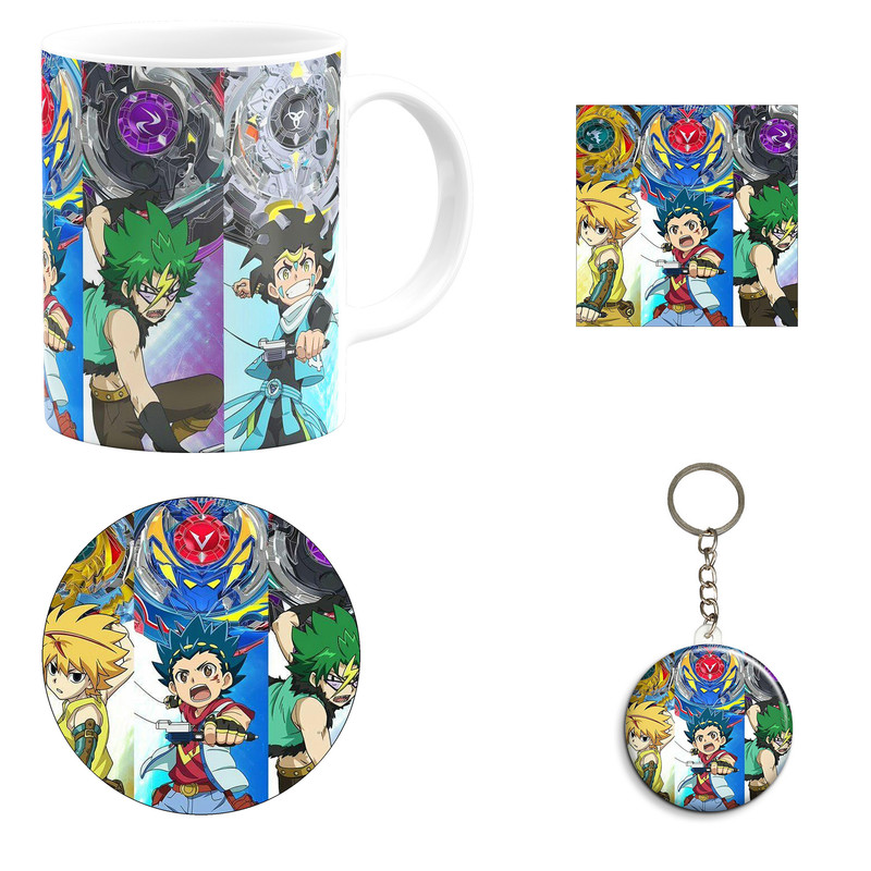 ست هدیه ماگ مدل فرفره های انفجاری کد Beyblade Burst A4