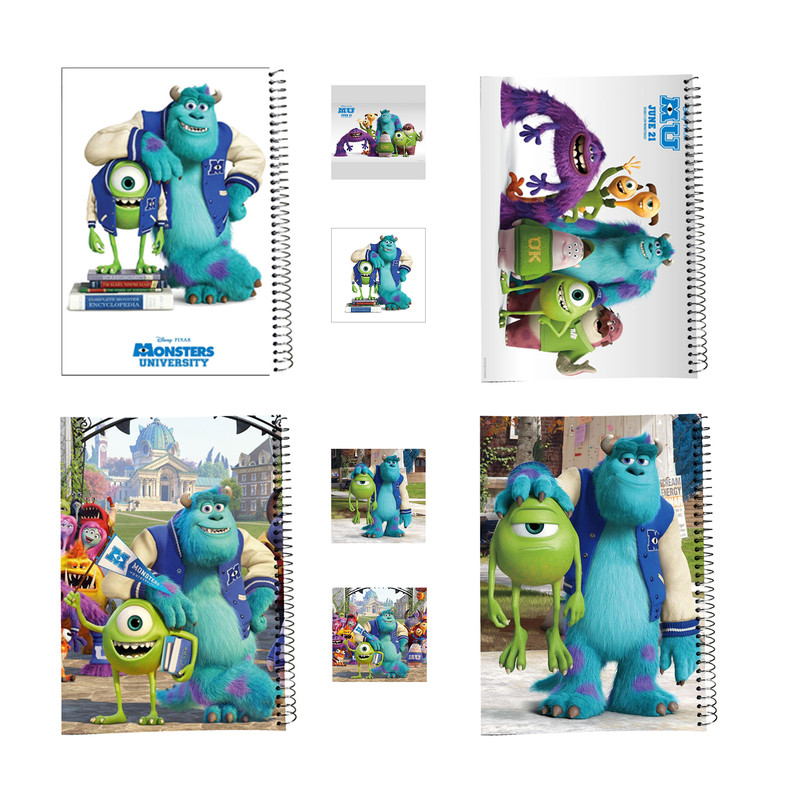 دفتر مشق 100 برگ مدل دانشگاه هیولاها monsters university به همراه برچسب - مجموعه 8 عددی