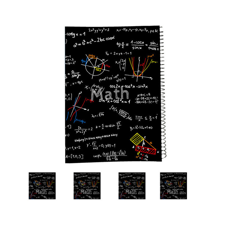 دفتر مشق سیمی مدل ریاضی کد math به همراه برچسب - مجموعه 5 عددی