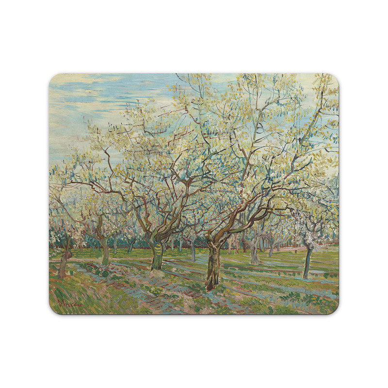 موس پد طرح نقاشی طبیعت  مدل The White Orchard