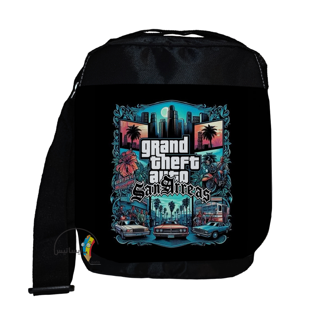 کیف دوشی سایز بزرگ مدل بازی جی تی ای  طرح GTA کد A5