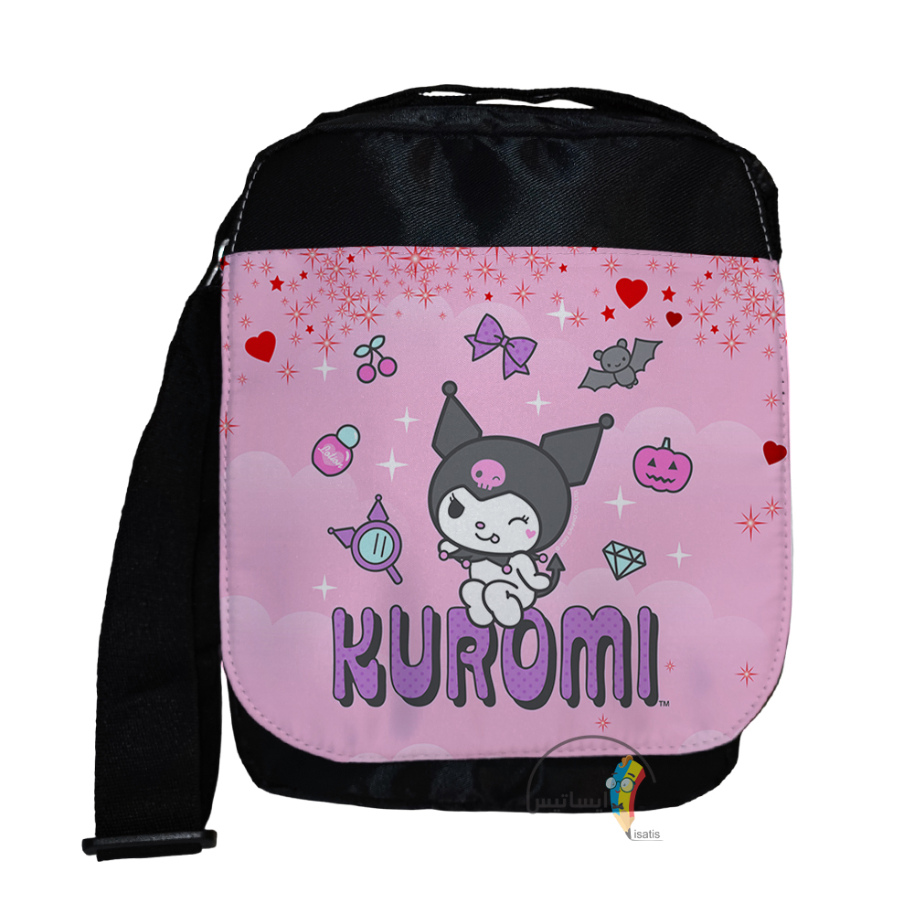 کیف دوشی سایز بزرگ مدل کرومی کیوت طرح Kuromi کد A3