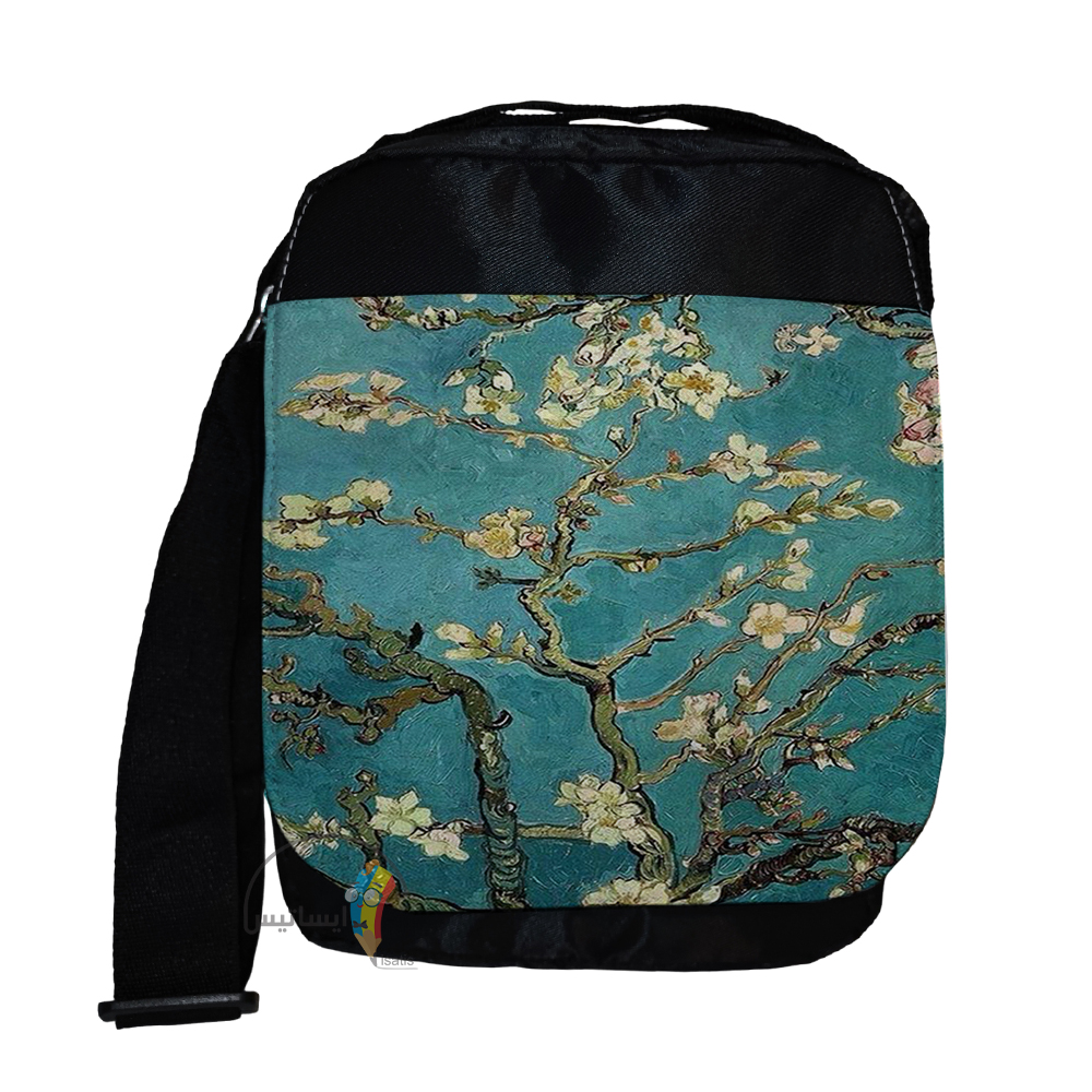 کیف دوشی سایز بزرگ طرح شکوفه‌‌های بادام ونگوگ مدل Almond Blossoms کد A1