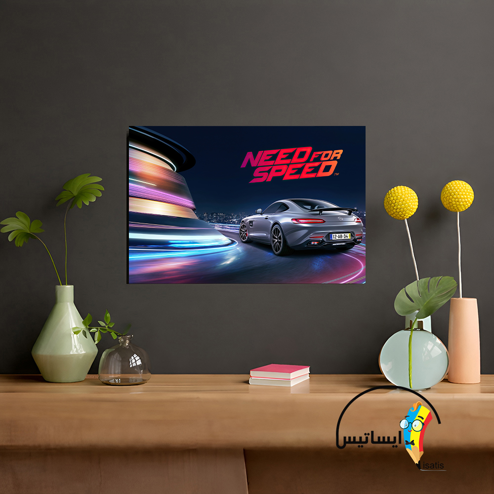 متال پوستر طرح بازی need for speed مدل رالی ماشین اسپرت کد A8