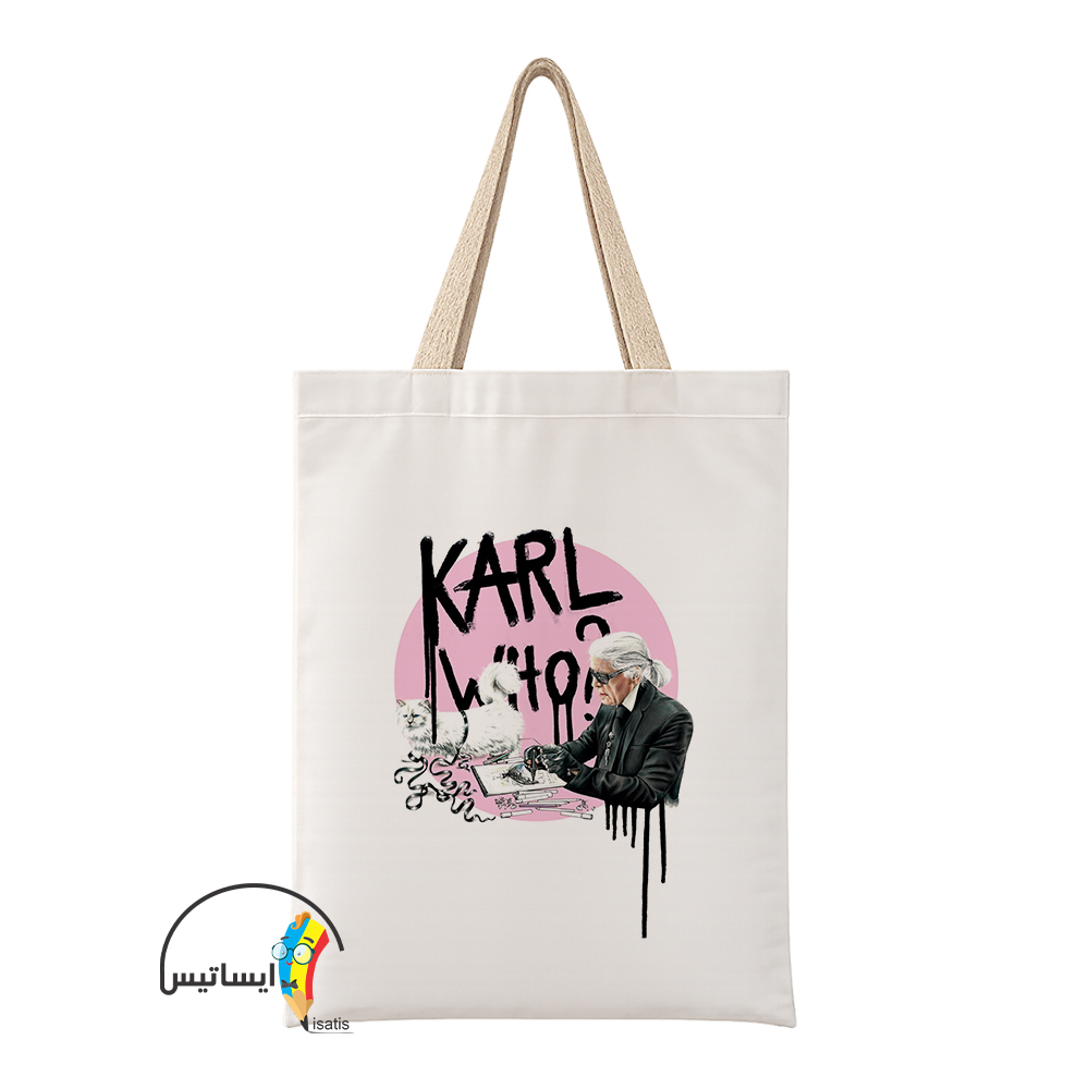 ساک دستی پارچه ای طرح کارل لاگرفلد مدل Karl Lagerfeld کد A1