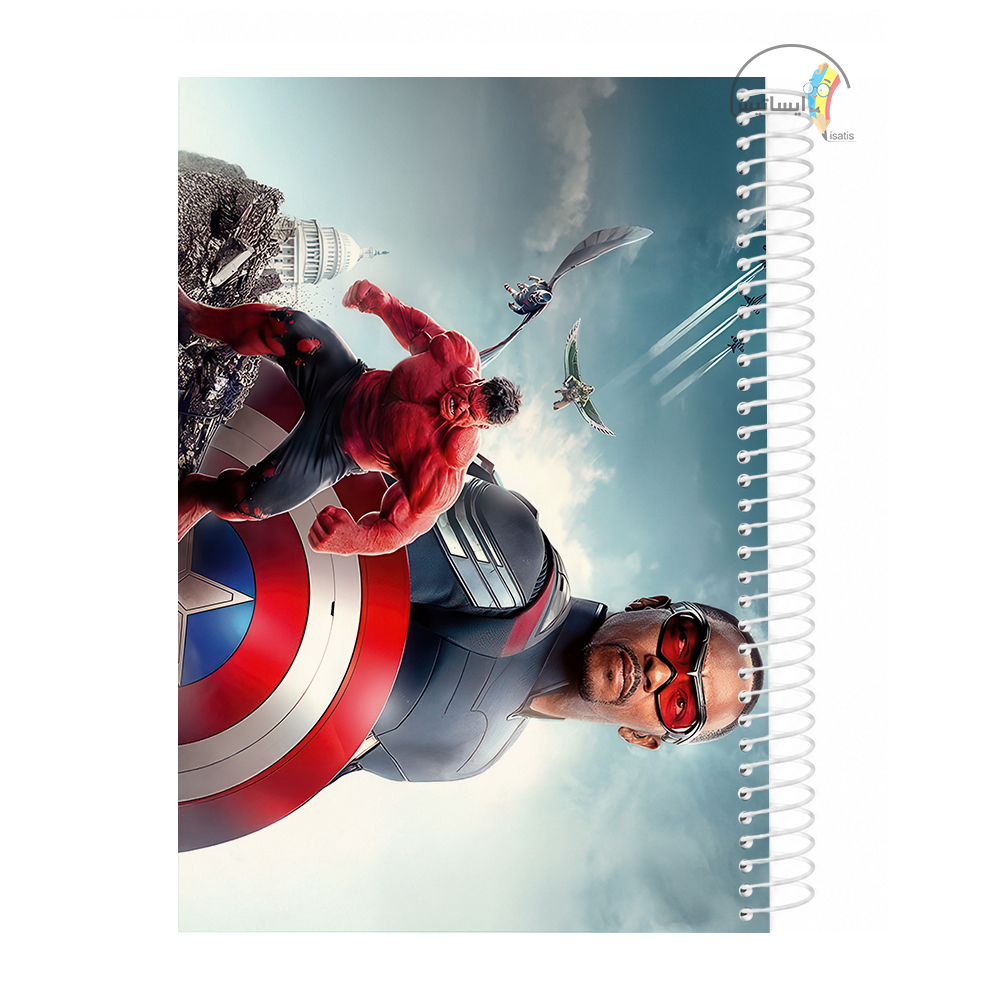 دفتر مشق 200 برگ  طرح captain america مدل کاپیتان آمریکا کد A1