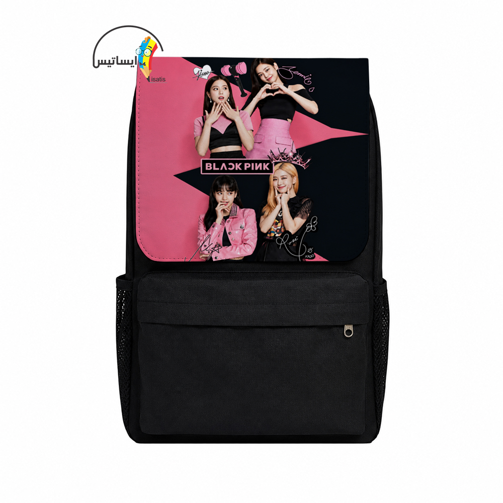 کوله پشتی طرح گروه موسیقی بلک پینک مدل BLACKPINK کد S2