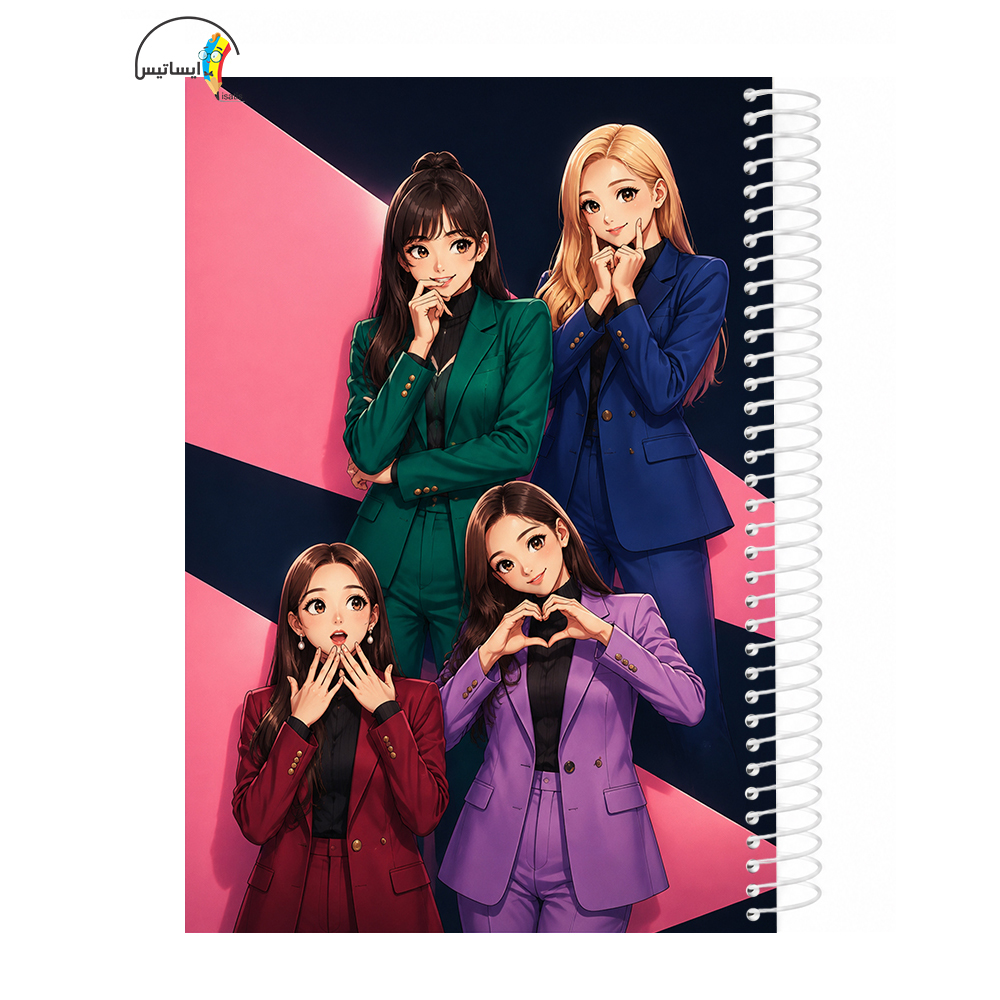دفتر مشق سیمی طرح گروه موسیقی بلک پینک مدل انیمه کد BLACKPINK 1