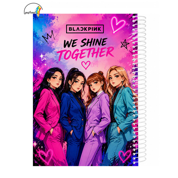 دفتر مشق سیمی طرح گروه موسیقی بلک پینک مدل انیمه کد BLACKPINK 2