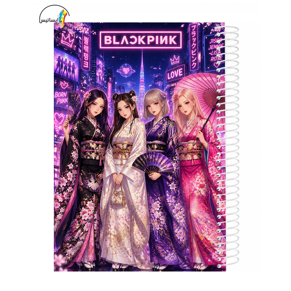 دفتر مشق سیمی طرح گروه موسیقی بلک پینک مدل انیمه کد BLACKPINK 5