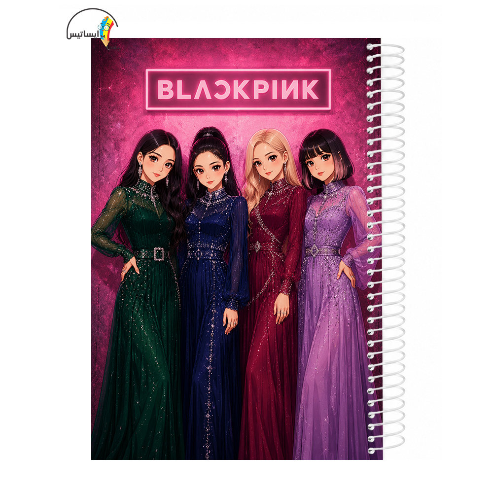 دفتر مشق سیمی طرح گروه موسیقی بلک پینک مدل انیمه کد BLACKPINK 6