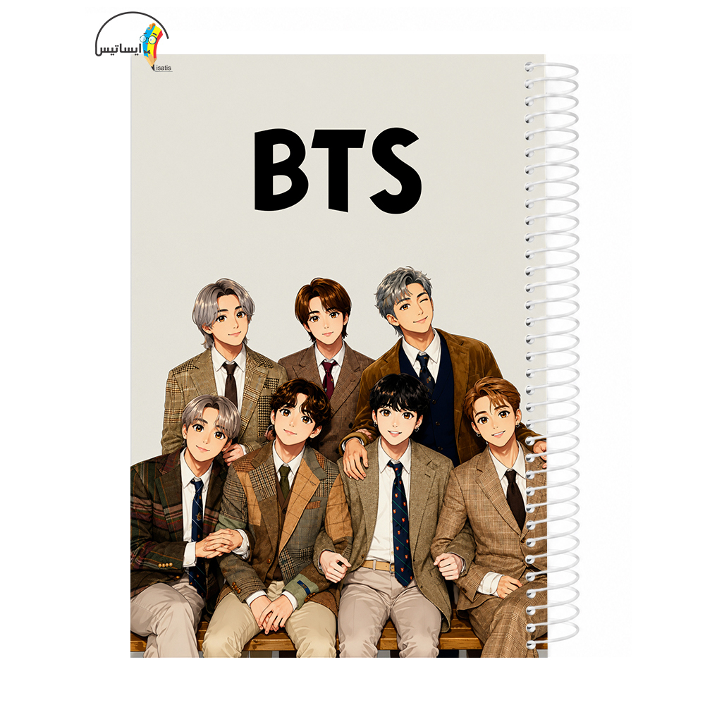 دفتر مشق سیمی طرح گروه موسیقی بی تی اس مدل انیمه کد BTS 1