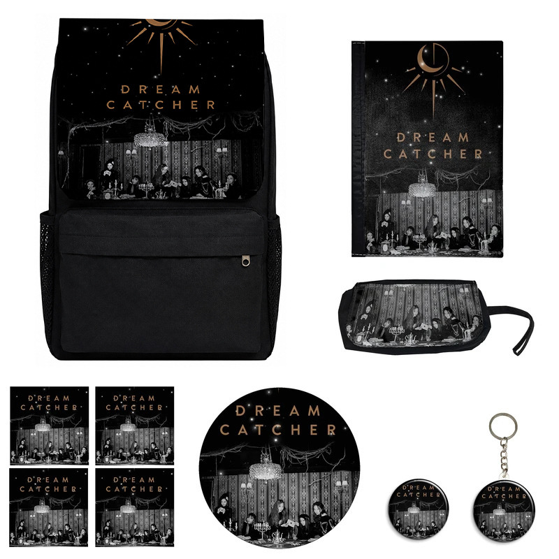 کوله پشتی مدل گروه موسیقی دریم کچر طرح Dreamcatcher کد A1 به همراه کلاسور و جامدادی و زیر لیوانی و جاکلیدی مجموعه 10 عددی