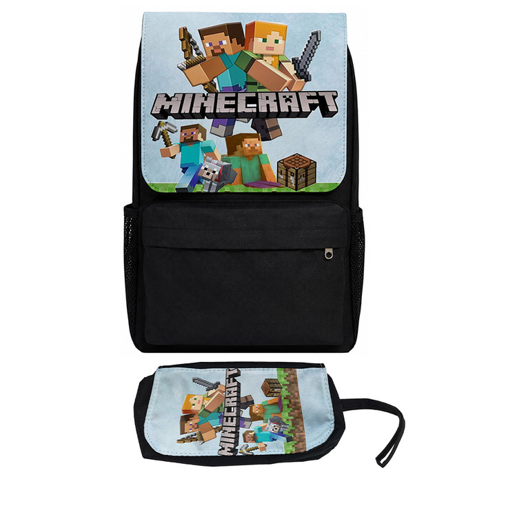 کوله پشتی مدل ماینکرافت کد Minecraft 8 به همراه جامدادی مجموعه 2 عددی