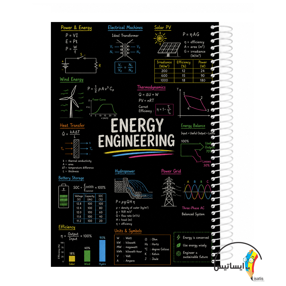 دفتر مشق سیمی طرح مهندسی انرژی مدل Energy engineering کد A1