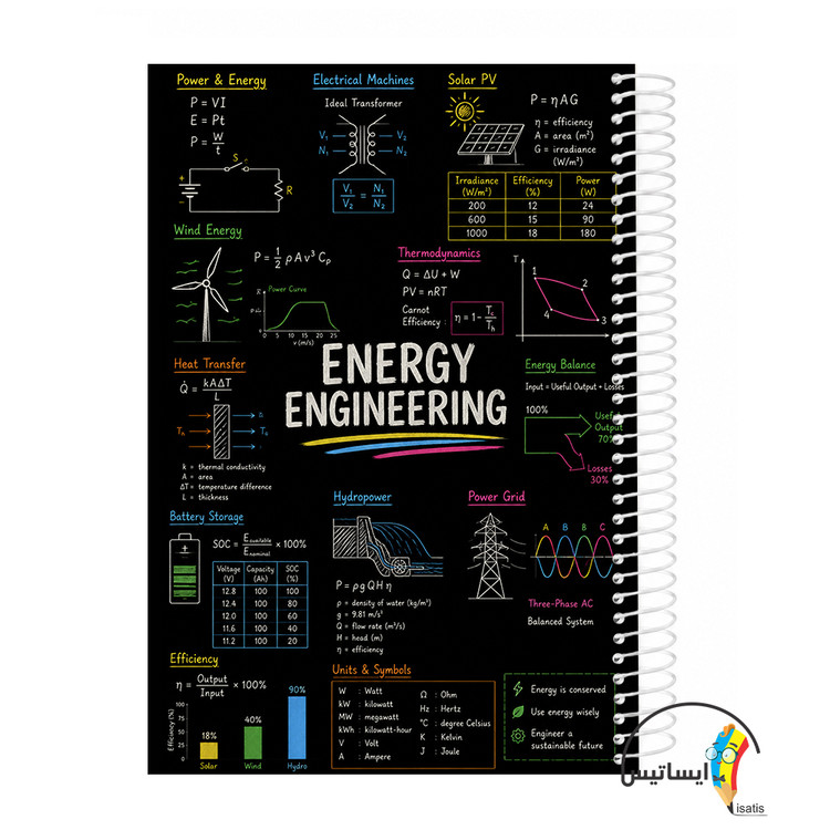 دفتر مشق سیمی طرح مهندسی انرژی مدل Energy engineering کد A1