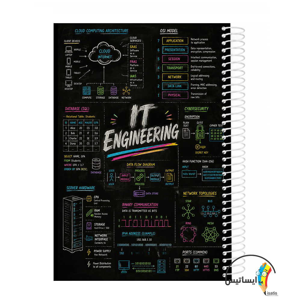 دفتر مشق سیمی طرح مهندسی فناوری اطلاعات مدل IT Engineering کد A1