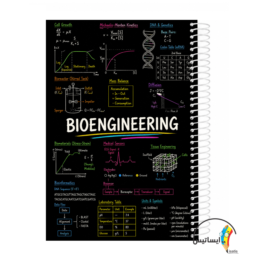 دفتر مشق سیمی طرح مهندسی زیستی مدل bioengineering کد A1