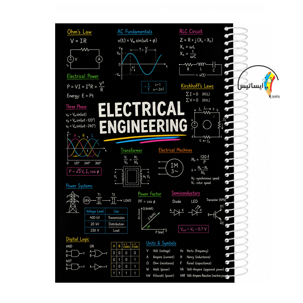 دفتر مشق سیمی طرح مهندسی  برق مدل Electrical engineering کد A1