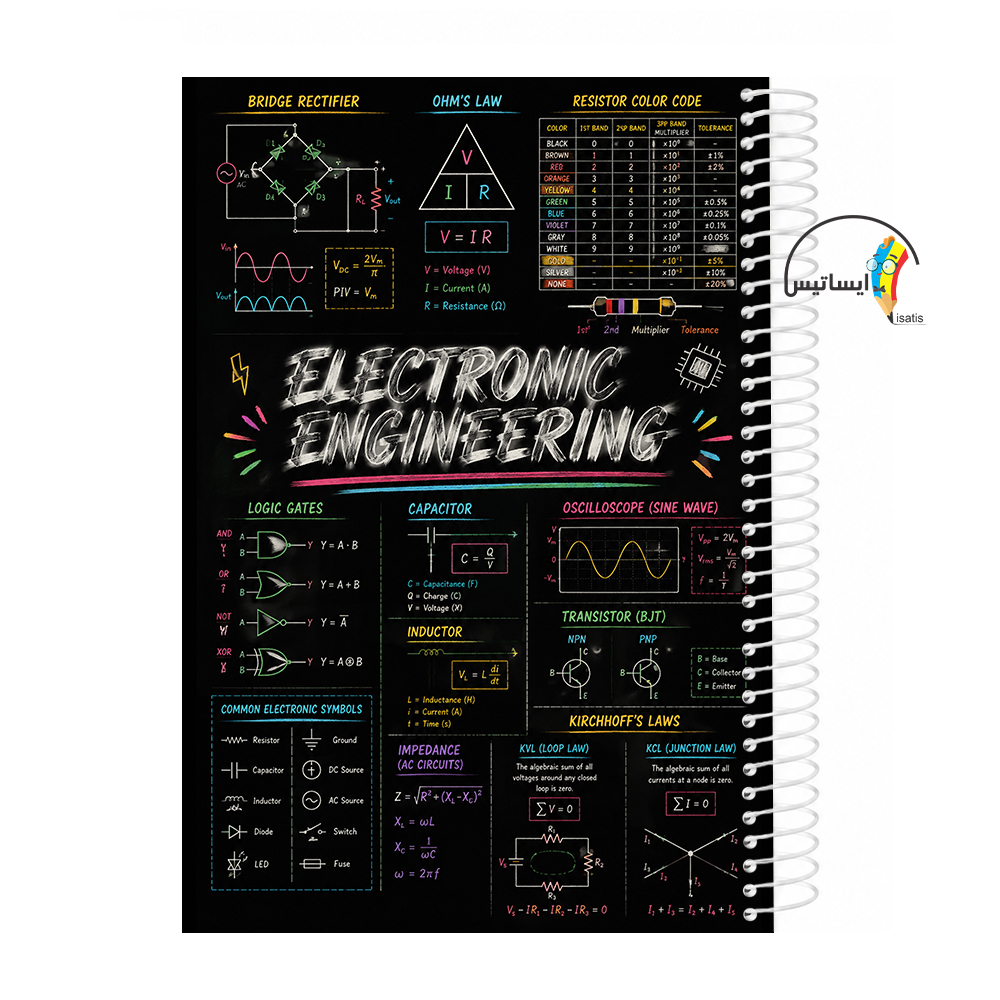 دفتر مشق سیمی طرح مهندسی  برق مدل Electrical engineering کد A1