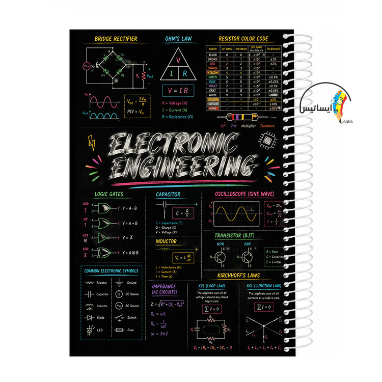دفتر مشق سیمی طرح مهندسی برق مدل Electrical engineering کد A1