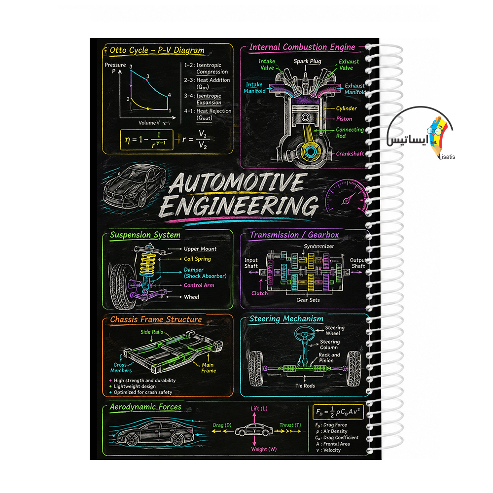 دفتر مشق سیمی طرح مهندسی خودرو مدل Automotive  engineering کد A1
