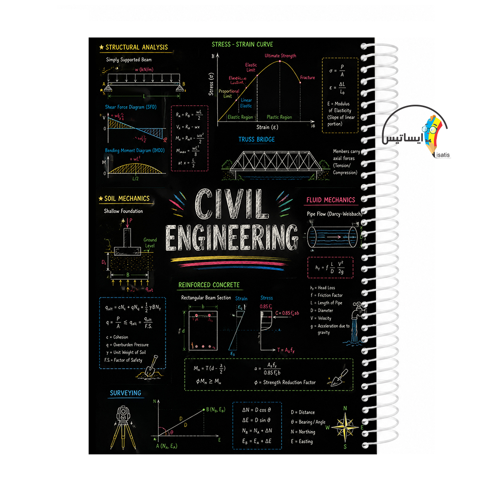 دفتر مشق سیمی طرح مهندسی عمران  مدل civil engineering کد A1
