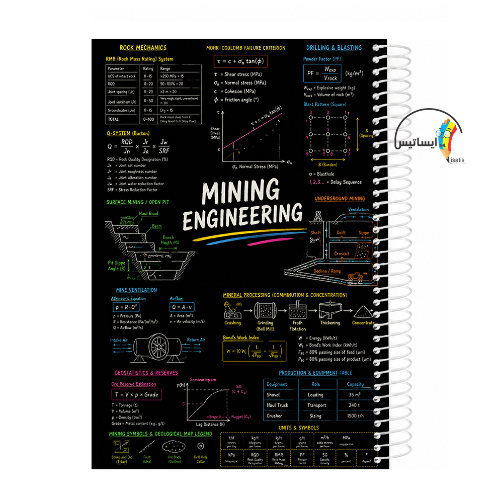 دفتر مشق سیمی طرح مهندسی معدن مدل Mining engineering کد A1
