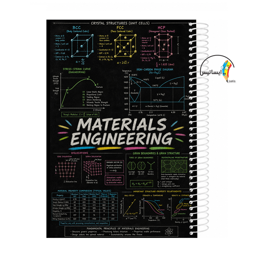 دفتر مشق سیمی طرح مهندسی مواد مدل materials engineering کد A1