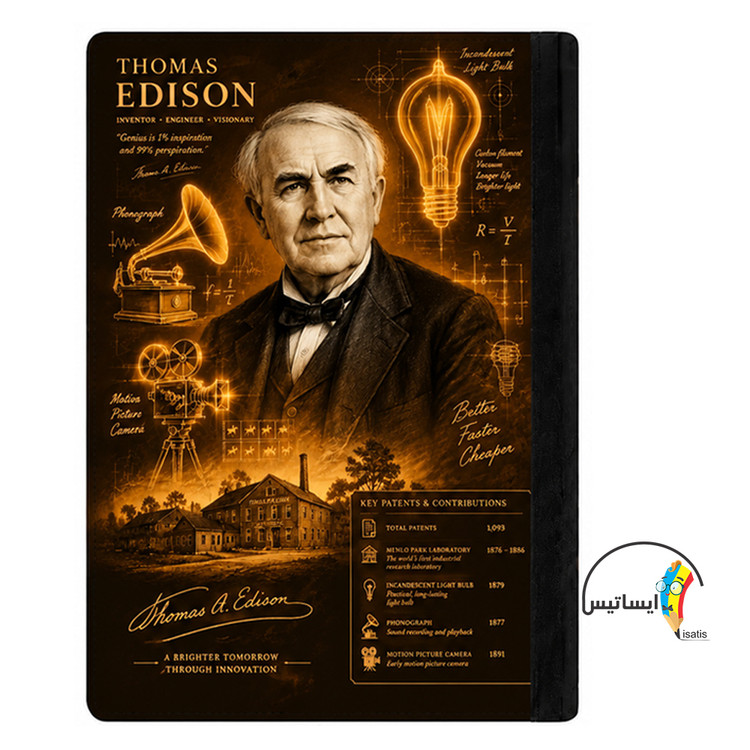 کلاسور طرح توماس ادیسون مدل Thomas Alva Edison کد X1