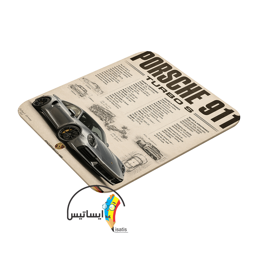 موس پد طرح پورشه 911 مدل ماوس پد Porsche 911 کد A1