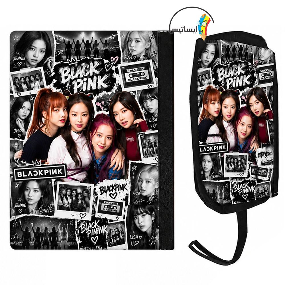 ست کلاسور و جامدادی طرح بلک پینک مدل BLACK PINK کد A5