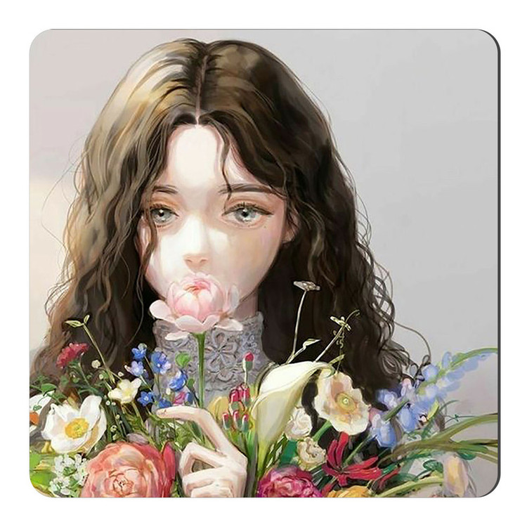 مگنت طرح دختر و گلها کد A601